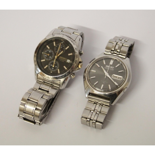 587 - Seiko 5 Actus stainless steel wristwatch and a Seiko chronograph in stainless case