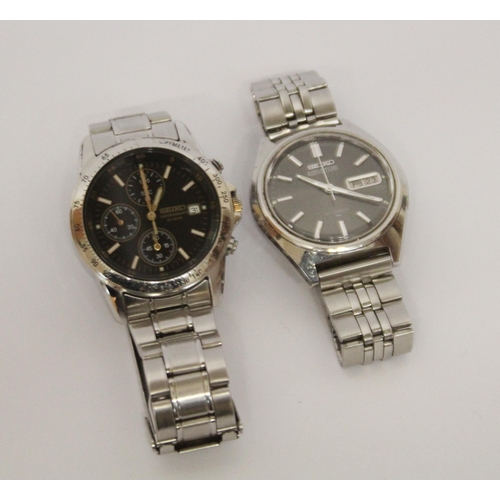 587 - Seiko 5 Actus stainless steel wristwatch and a Seiko chronograph in stainless case