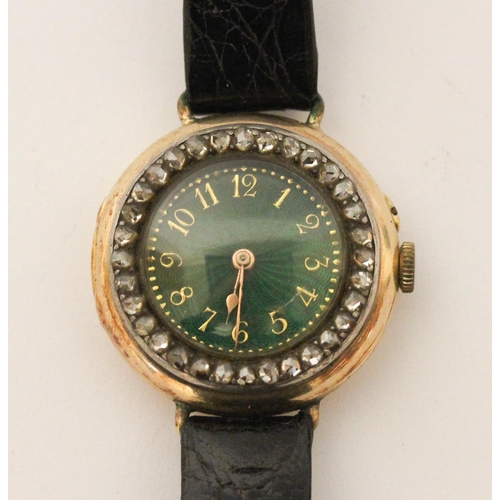 590 - Leroy & Fils -  an early 20th century French 18ct  gold and diamond cocktail watch, the circular cas... 