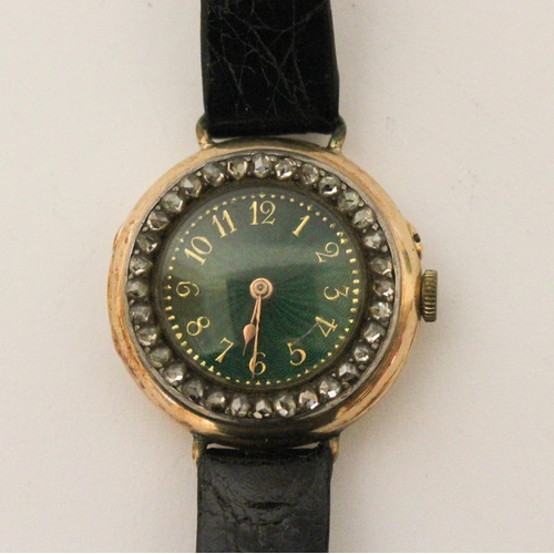 590 - Leroy & Fils -  an early 20th century French 18ct  gold and diamond cocktail watch, the circular cas... 