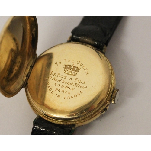 590 - Leroy & Fils -  an early 20th century French 18ct  gold and diamond cocktail watch, the circular cas... 