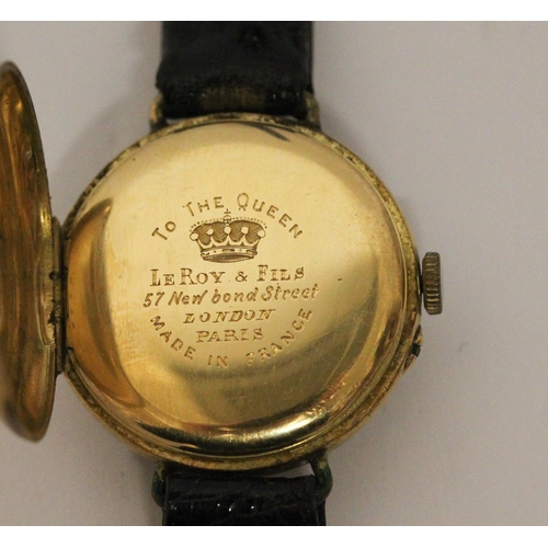 590 - Leroy & Fils -  an early 20th century French 18ct  gold and diamond cocktail watch, the circular cas... 