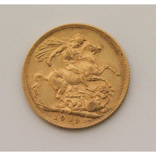 632 - 1909 Edward VII full gold sovereign,