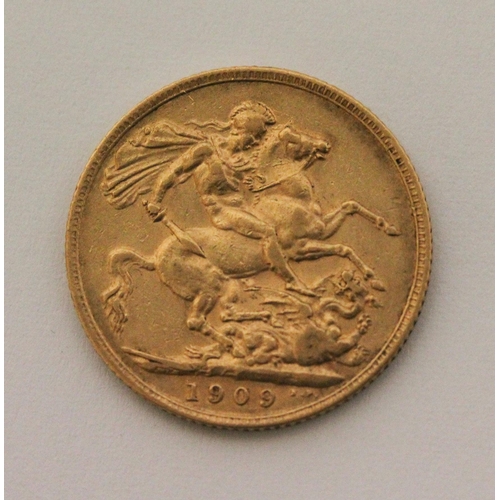 632 - 1909 Edward VII full gold sovereign,