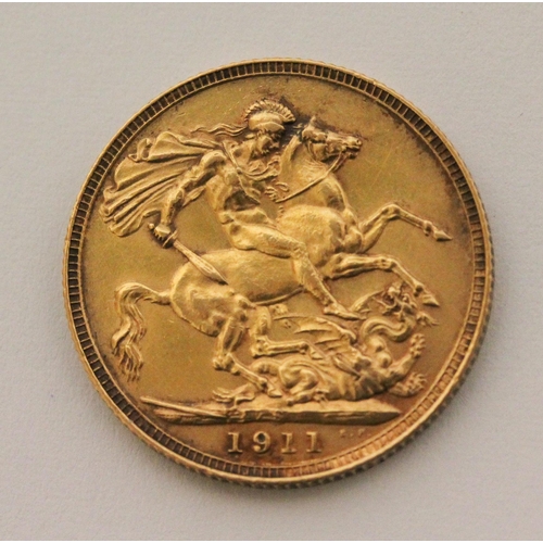 633 - 1911 George V full gold sovereign