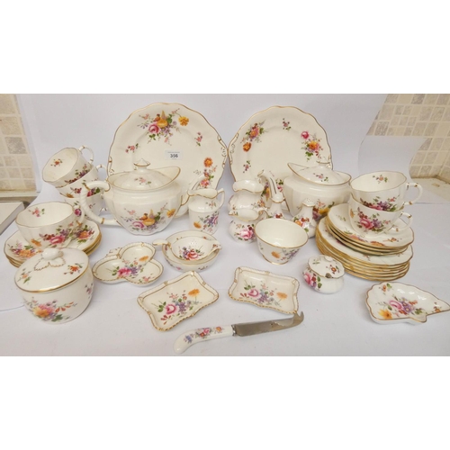 356 - Crown Derby - Derby Posies tea china - of about 35 pieces