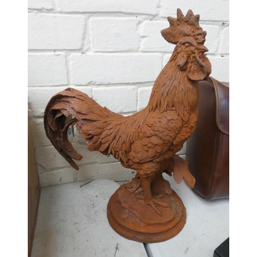 875 - Rusty cast iron Cockerel