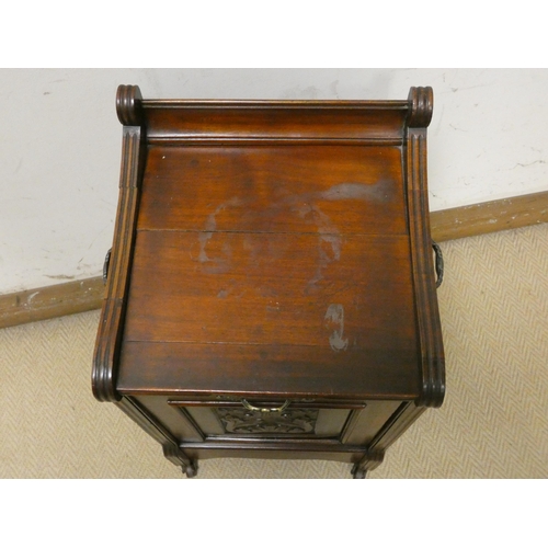 389 - Edwardian  mahogany drop front coal cabinet