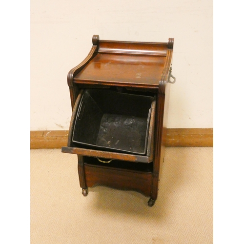 389 - Edwardian  mahogany drop front coal cabinet