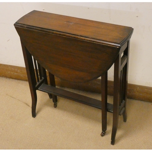 409 - Edwardian mahogany oval Sutherland table, 2' wide