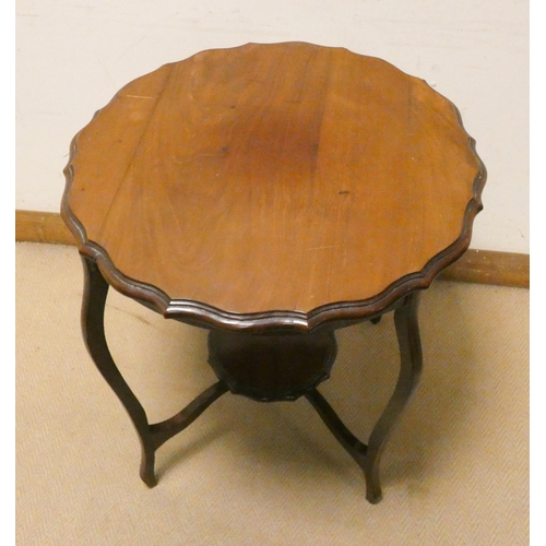 434 - Circular Edwardian mahogany two tier occasional table with pie crust edge