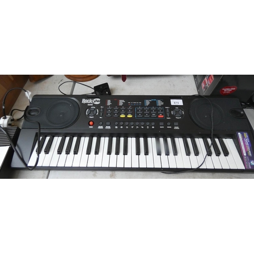 879 - A Rock Jam electric keyboard with stand