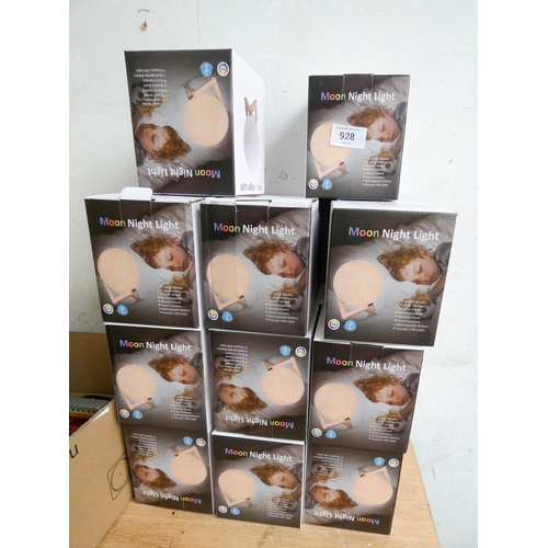 928 - Approximately 20 new boxed Moon nightlights, smaller sized but 16 colour modes, remote control, USB ... 