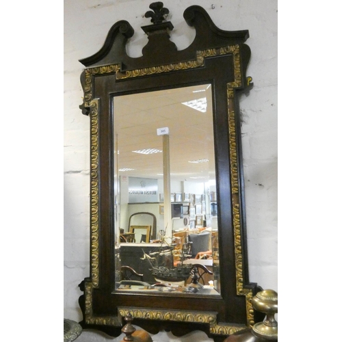 385 - Georgian style bevelled wall mirror in mahogany and gilt frame