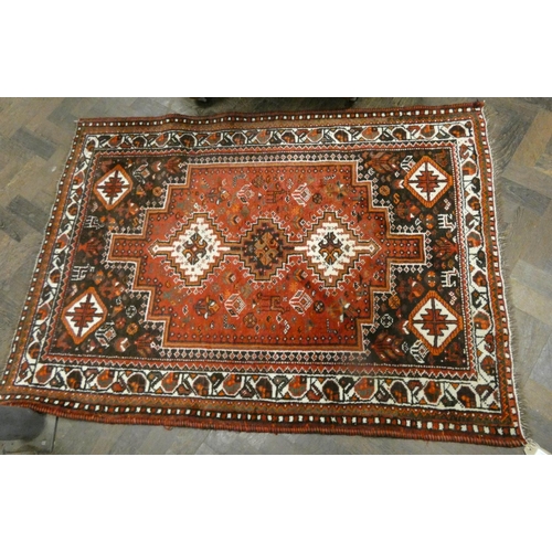 420 - Red & pattern Persian design wall rug, 58