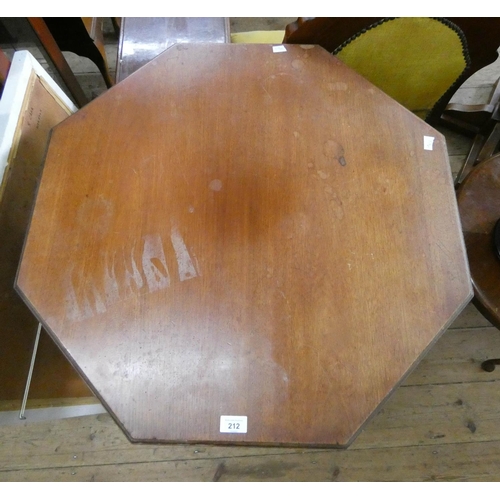 212 - An Edwardian octagonal walnut occasional table with under tier