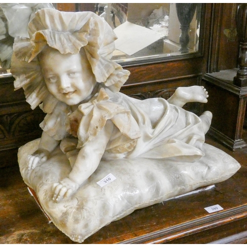 310 - A life-sized Victorian carved alabaster sculpture entitled 