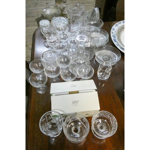 366 - Assorted cut glass - wine glasses, bowls, decanter etc