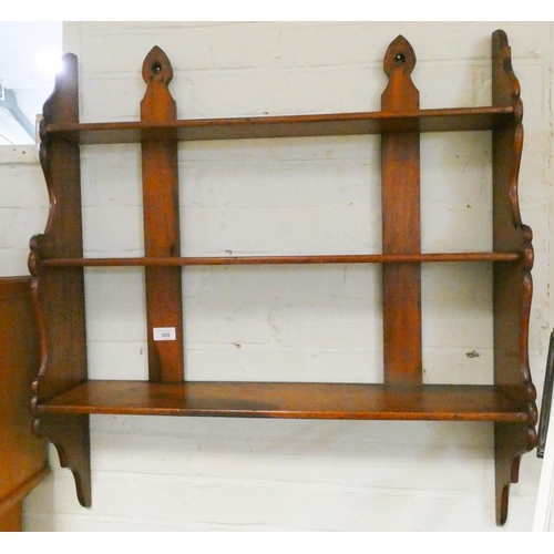 368 - Victorian mahogany three tier wall shelf