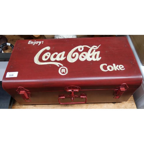 279 - A red Coca Cola lift top trunk