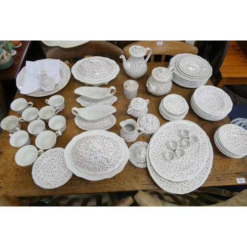 131 - Adams Sprig pattern dinner and tea ware of approximately 68 pieces