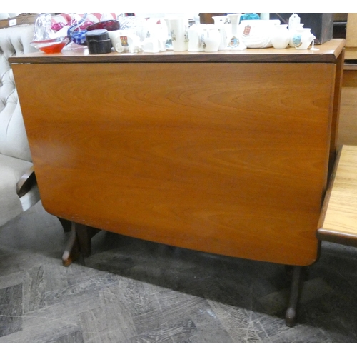 170 - A narrow teak drop leaf dining table, 3' wide