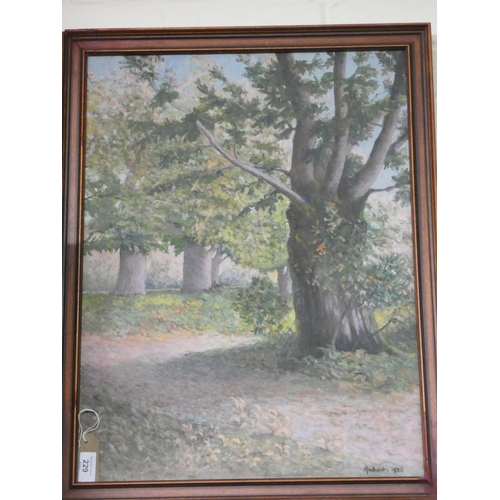 229 - A French impressionistic oil on canvas painting of trees, signed Audicot, dated 1930