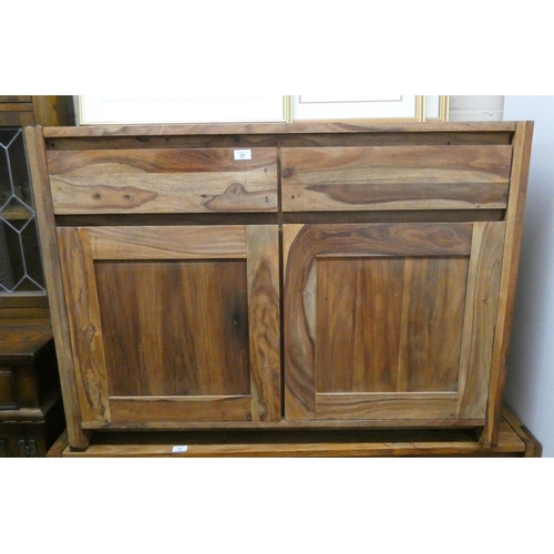 27 - An Indonesian hard wood sideboard fitted two drawers and cupboards, 46