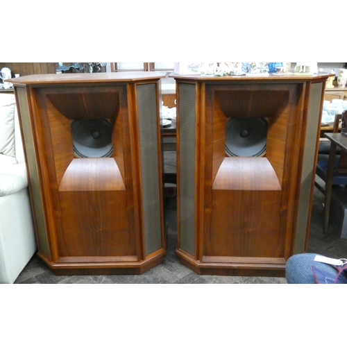 66 - A pair of very large speakers in teak cabinets, each 33