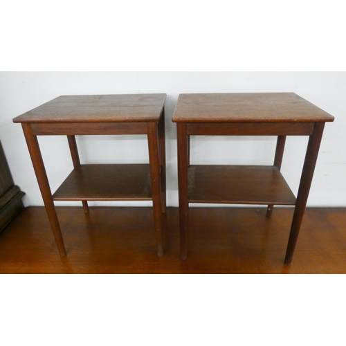 7 - A pair of Danish two tier teak lamp tables by Soborg Mobler