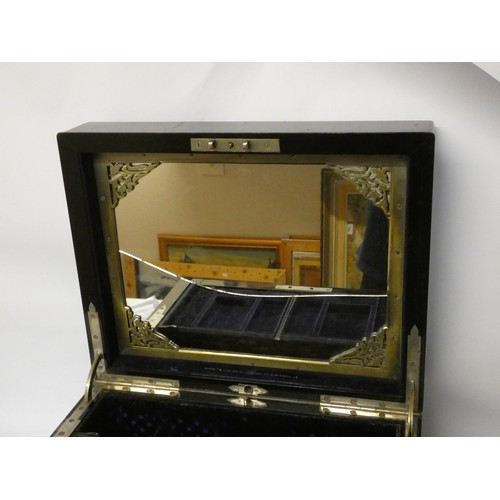 530 - Asprey  - Victorian Coromandel ladies travelling case with fitted compartments. Mirror inset to lid.... 