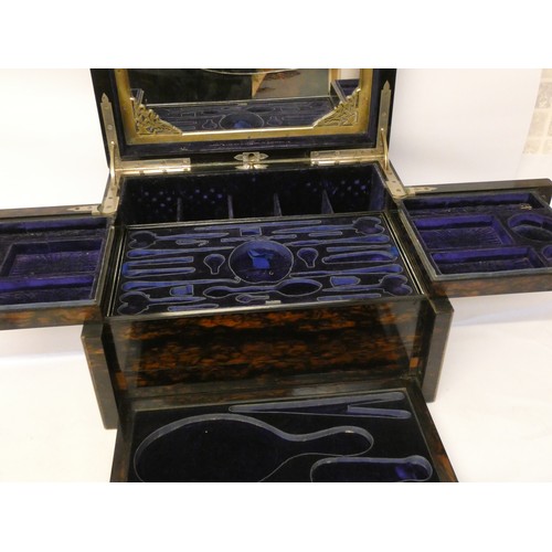 530 - Asprey  - Victorian Coromandel ladies travelling case with fitted compartments. Mirror inset to lid.... 