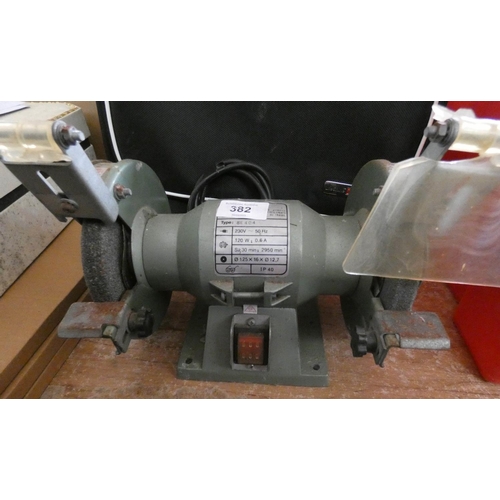 382 - A double ended bench grinder