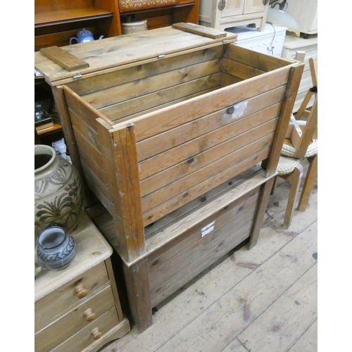 36 - Two pine storage boxes, 31