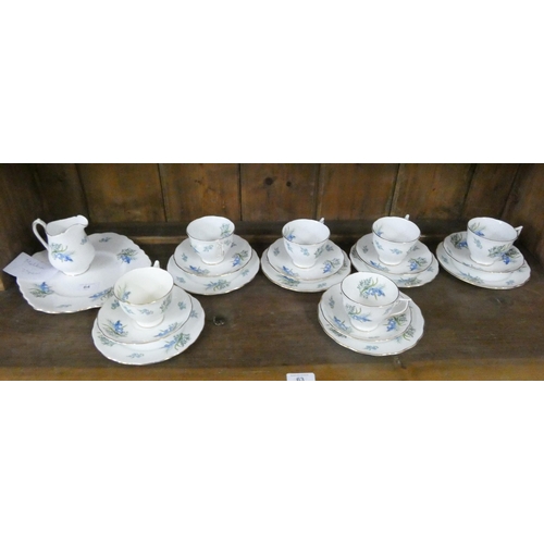 64 - A Melba bone china floral decorated 20 piece tea set