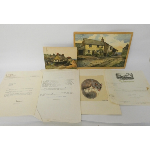 52 - A M McDonnell Cadgwith watercolour, signed and dated 1920 together with a watercolour of a farm and ... 