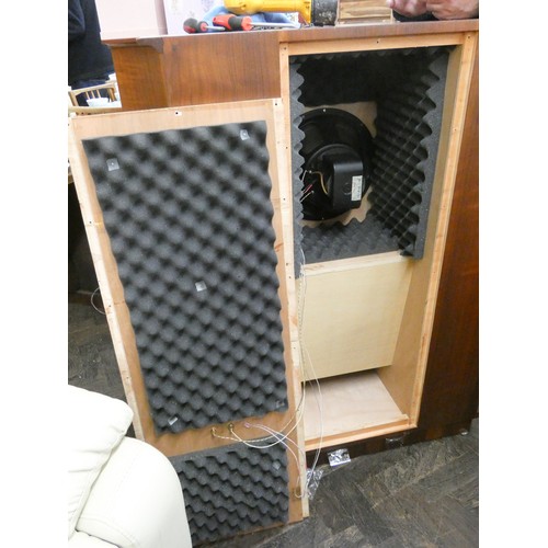 66 - A pair of very large speakers in teak cabinets, each 33