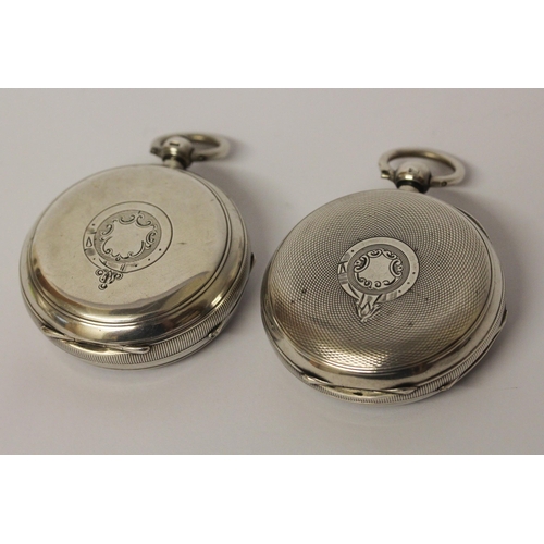 546 - Two Victorian silver pocket watches, both with subsidiary seconds dials