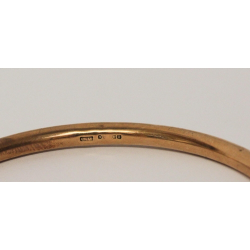 635 - Victorian 9ct rose gold slave bangle, hallmarked, gross weight 9.2g