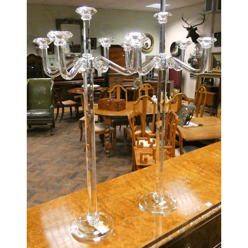 191A - An impressive pair of modern crystal candelabra, standing 34