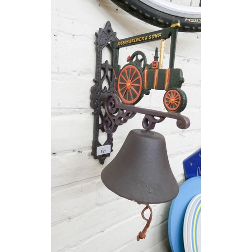 731 - A wall hanging iron steam engine bell