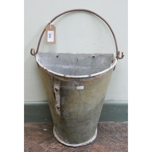 735 - A galvanised bucket wall planter