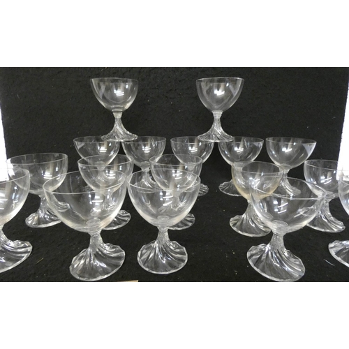 161 - Lalique Rambouillet design set of eighteen drinking glasses, seven largest size, six medium and 4 sm... 