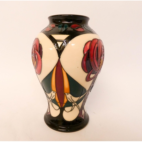 165 - A modern Moorcroft vase decorated with a Charles Rennie Mackintosh design, dated 2006 to the base, 1... 