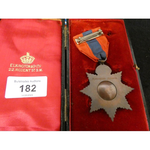 182 - A George V Imperial Service Order medal, rewarding long and faithful service in the Civil Service, a... 