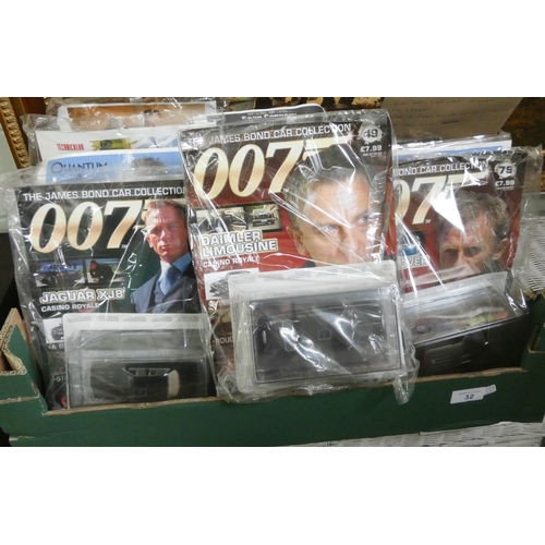 32 - Thirteen pieces of the James Bond 007 car collection - still in packs