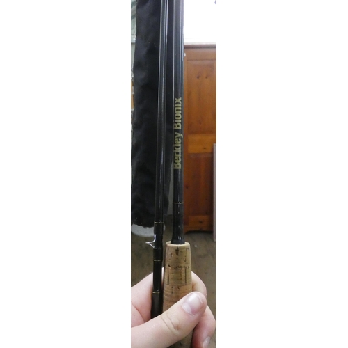 42 - A Berkley Bio Mix 8'9 graphite fly fishing rod with carrying case