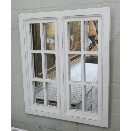 54 - A Shabby Chic painted window pane style mirror