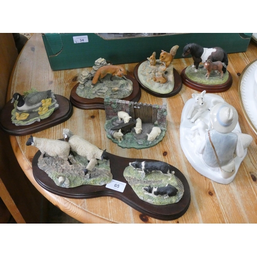 65 - Six various Border Fine Art figure ornaments and a Lladro style figure