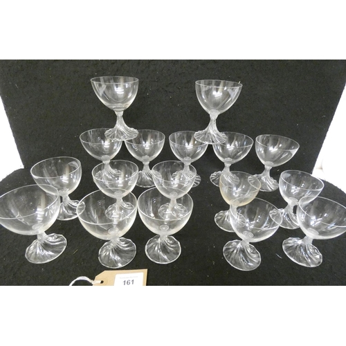 161 - Lalique Rambouillet design set of eighteen drinking glasses, seven largest size, six medium and 4 sm... 